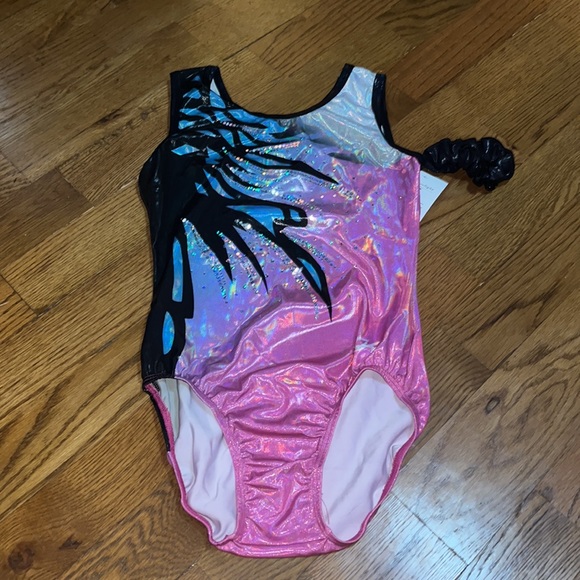 - NWT Dreamlight By GK Imagination Tank gymnastics Leotard w/scrunchie sz AS - Picture 3 of 11